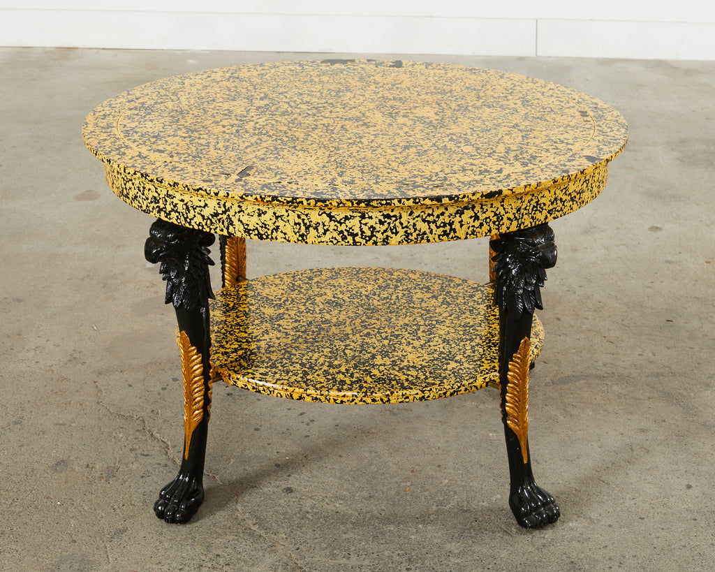 Empire Style Coffee Table Lacquer Speckled by Ira Yeager
