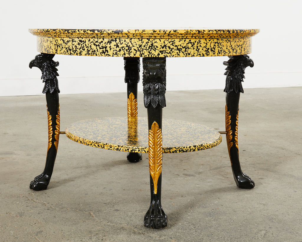 Empire Style Coffee Table Lacquer Speckled by Ira Yeager