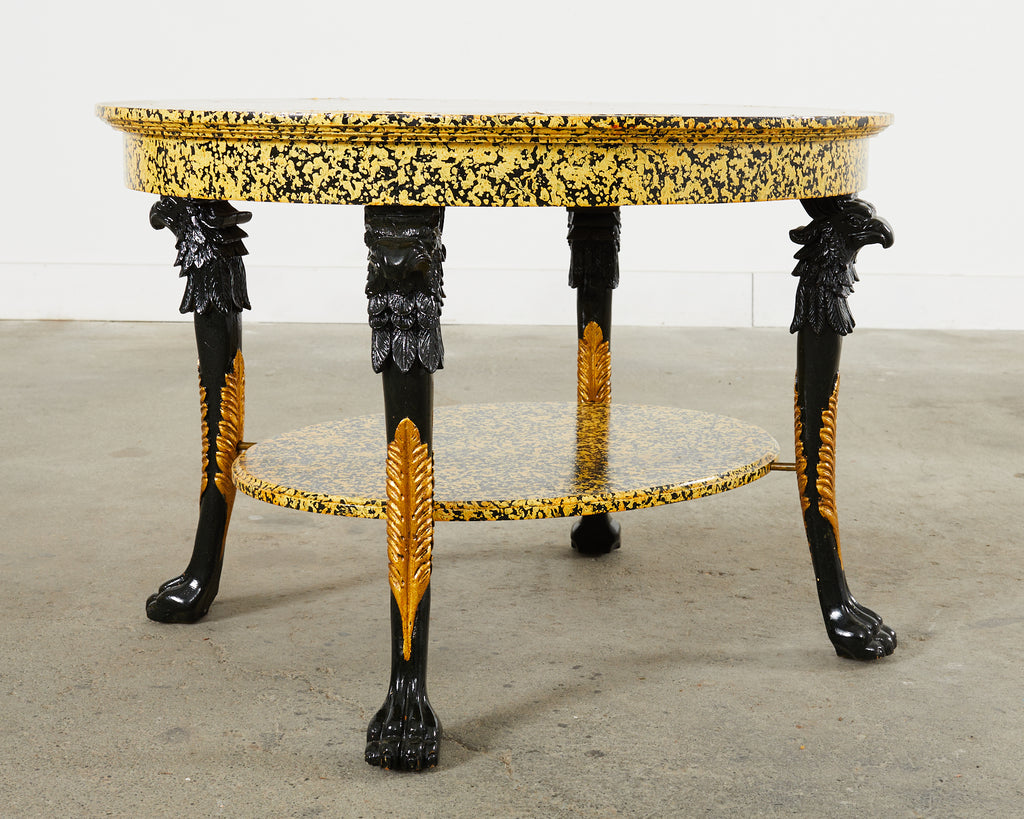 Empire Style Coffee Table Lacquer Speckled by Ira Yeager