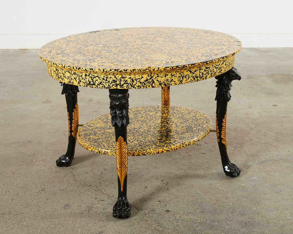 Empire Style Coffee Table Lacquer Speckled by Ira Yeager