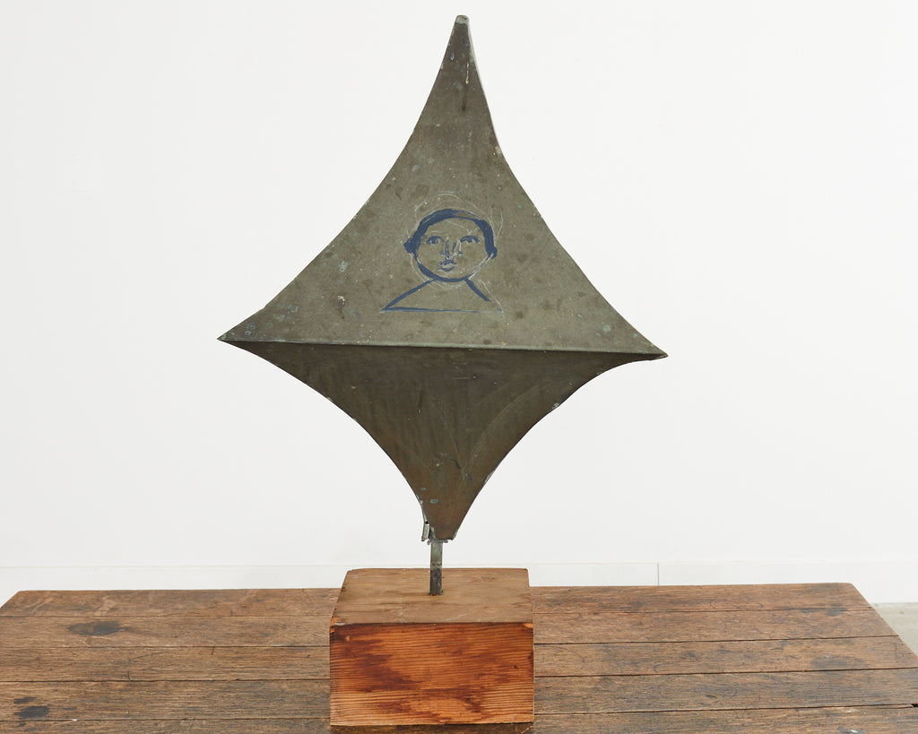 Diamond Shaped Zinc Roof Finial or Garden Ornament Sculpture