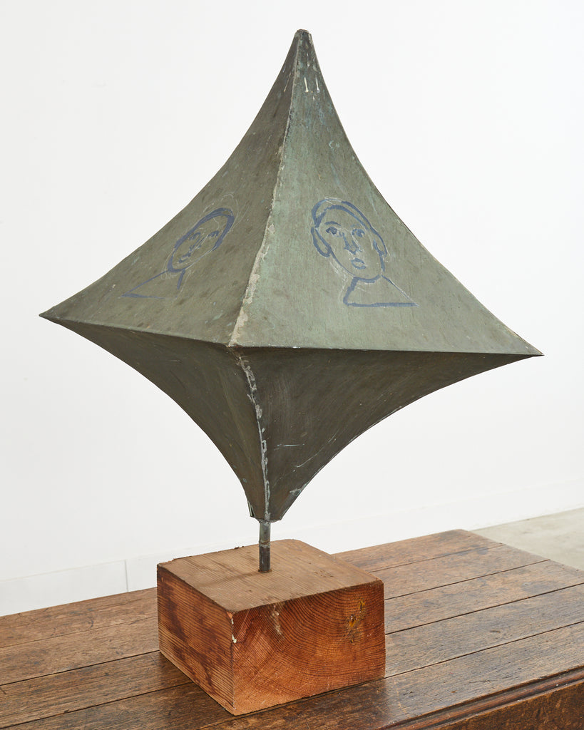 Diamond Shaped Zinc Roof Finial or Garden Ornament Sculpture