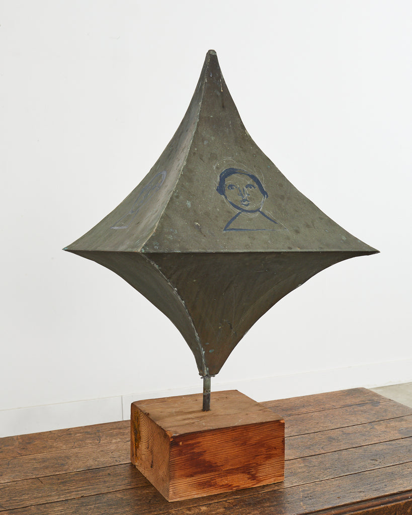 Diamond Shaped Zinc Roof Finial or Garden Ornament Sculpture