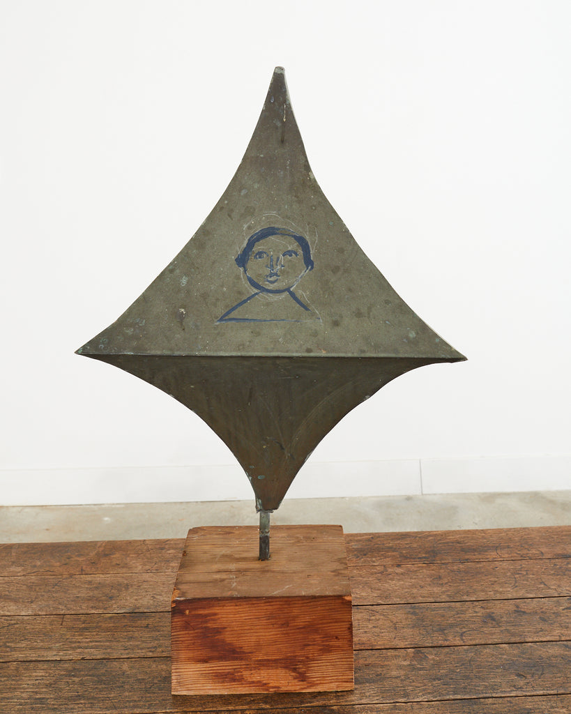 Diamond Shaped Zinc Roof Finial or Garden Ornament Sculpture