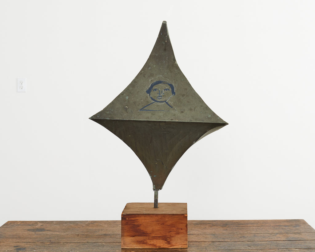 Diamond Shaped Zinc Roof Finial or Garden Ornament Sculpture