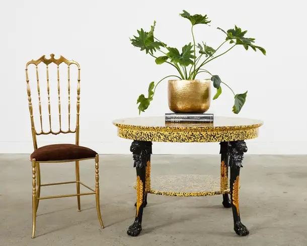 Empire Style Coffee Table Lacquer Speckled by Ira Yeager