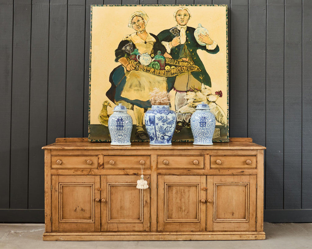 Ira Yeager Painting French Provincial Couple 20th Century