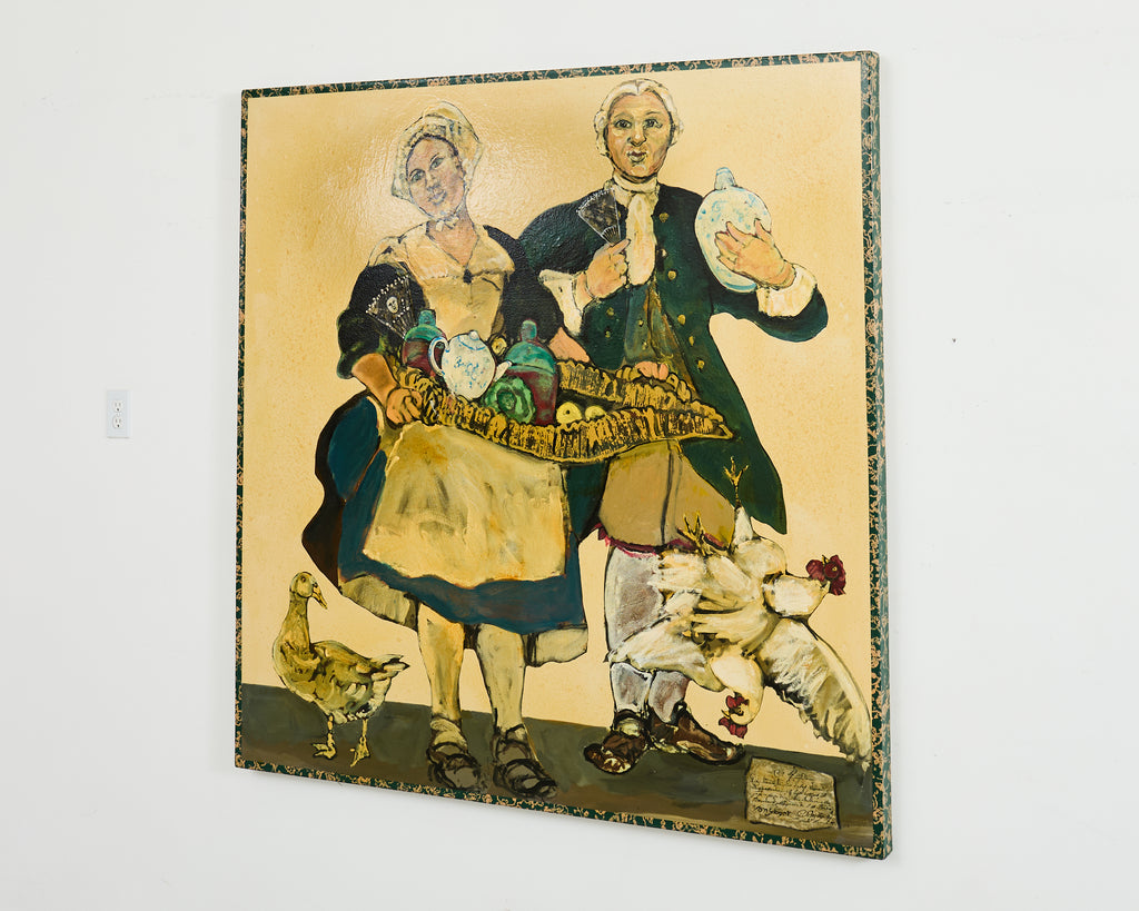 Ira Yeager Painting French Provincial Couple 20th Century