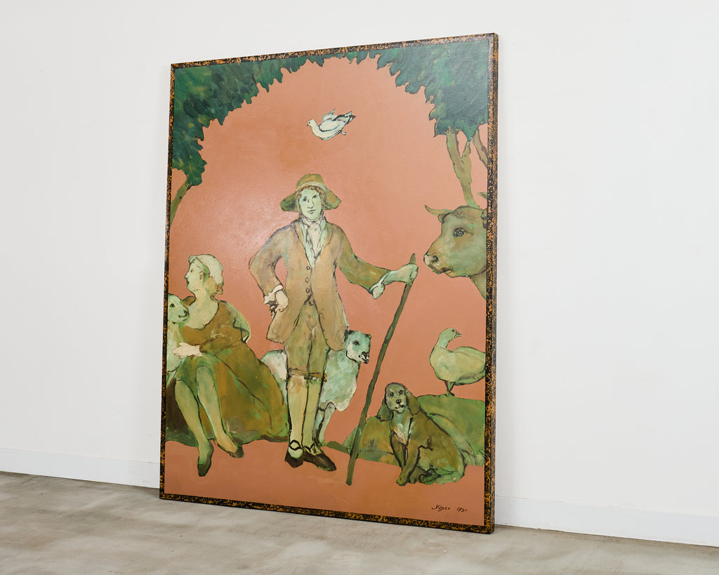 Ira Yeager Country French Farmer with Animals 8 Ft.