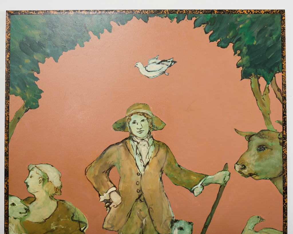 Ira Yeager Country French Farmer with Animals 8 Ft.