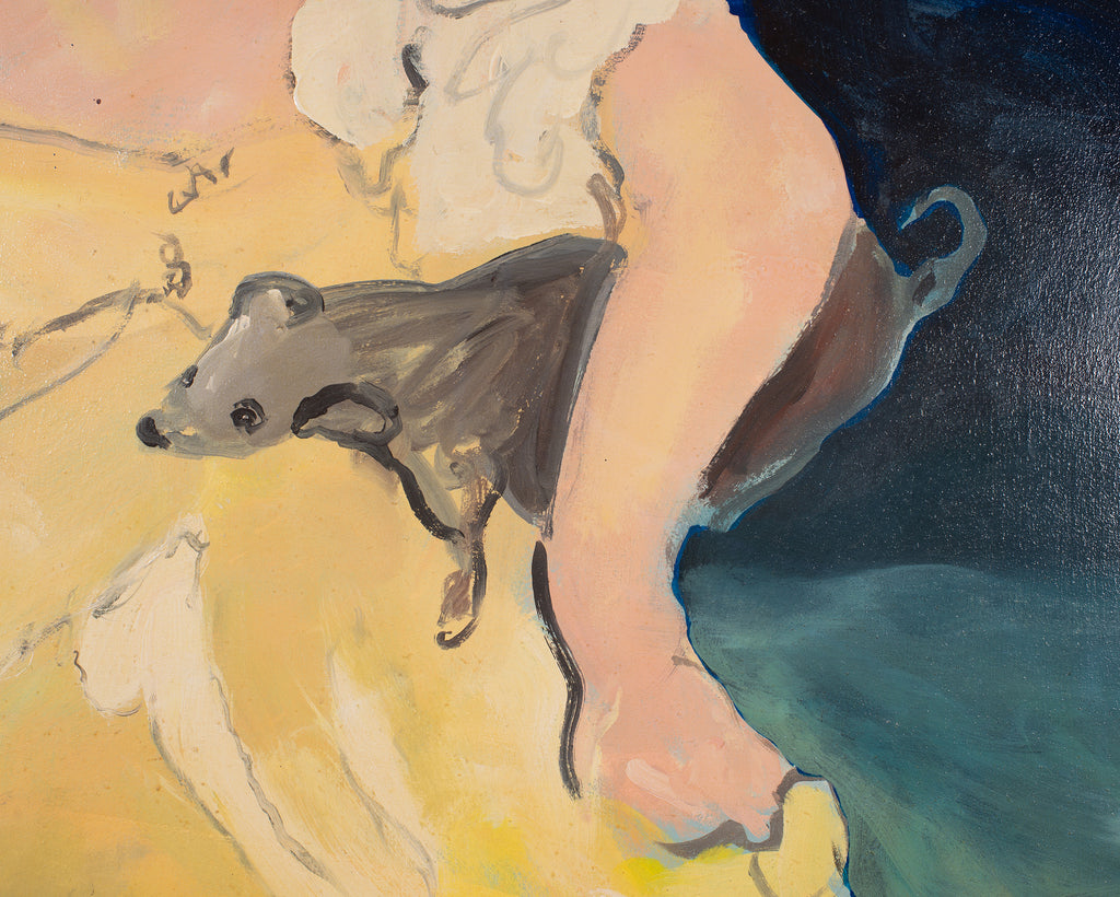 Ira Yeager 20th C. Woman in Yellow Oil Canvas Painting 5.5 Ft
