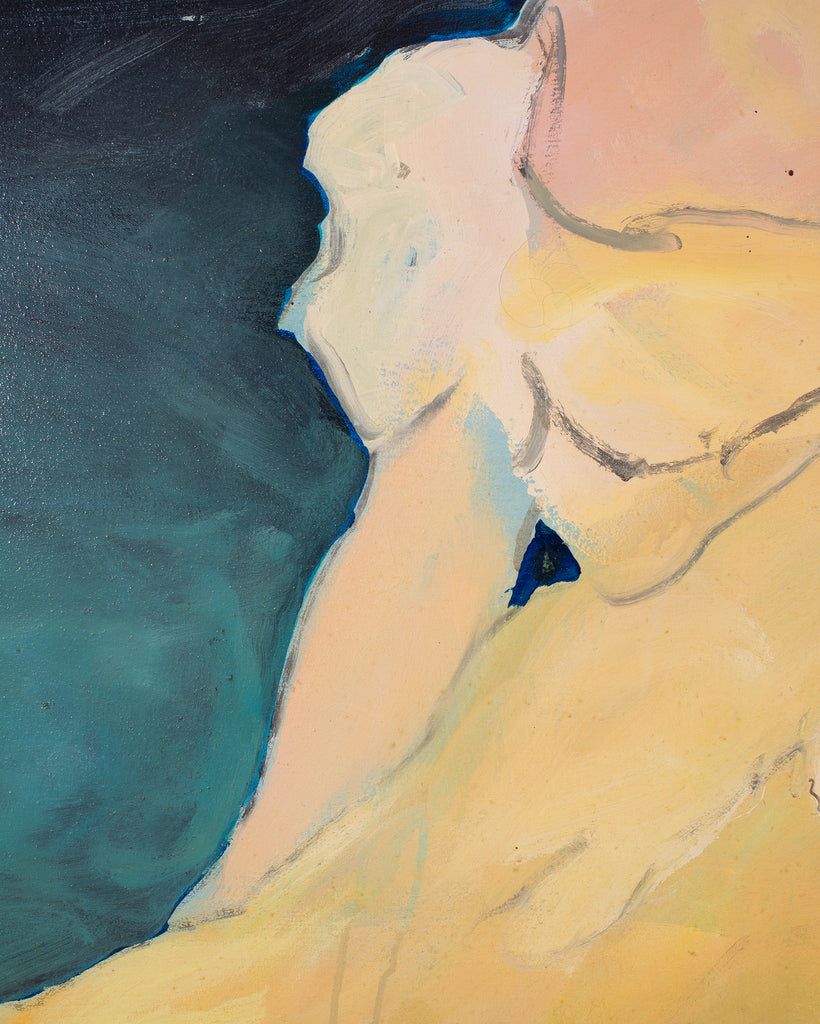 Ira Yeager 20th C. Woman in Yellow Oil Canvas Painting 5.5 Ft