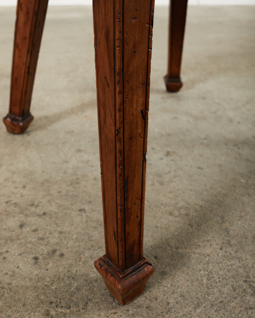 Set of Six Italian Chippendale Style Walnut Dining Chairs