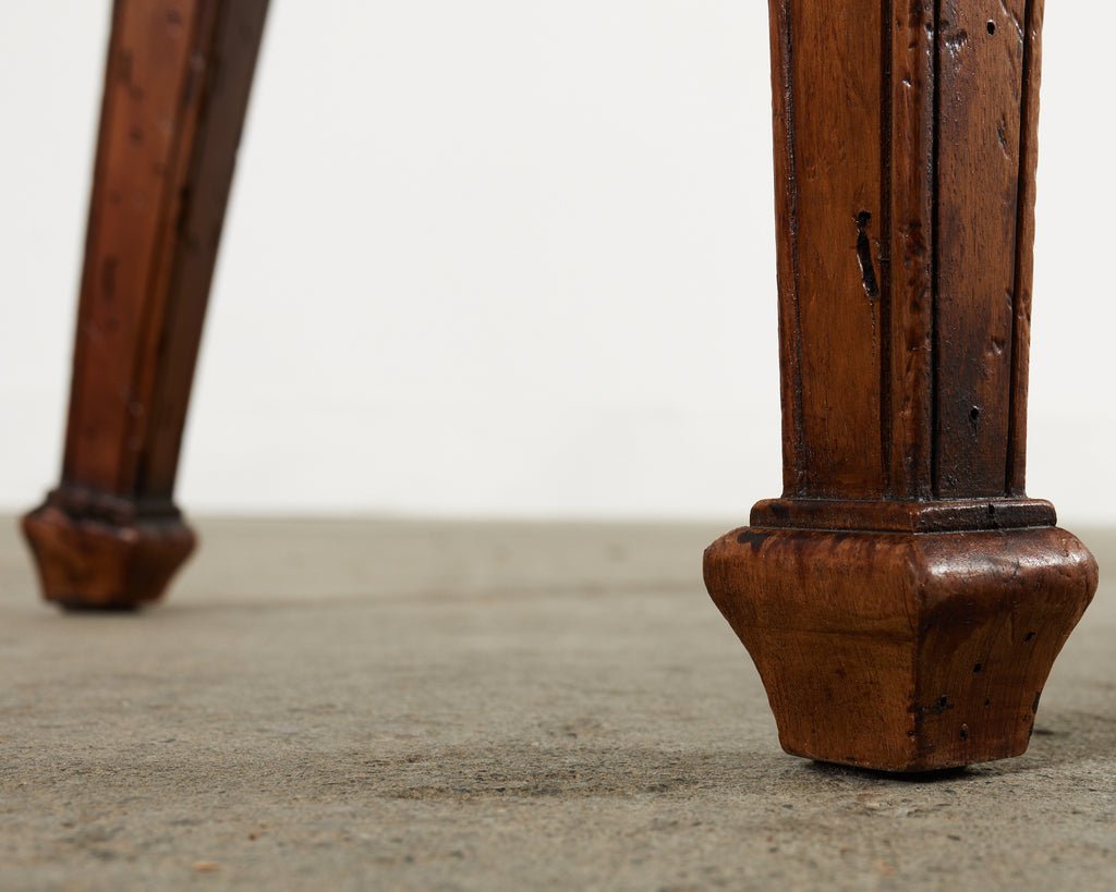 Set of Six Italian Chippendale Style Walnut Dining Chairs