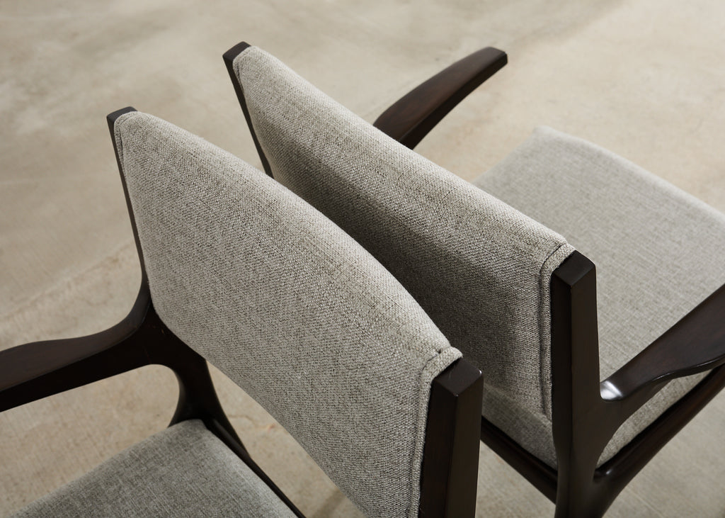 Set of Four Carlo De Carli Walnut Dining Armchairs