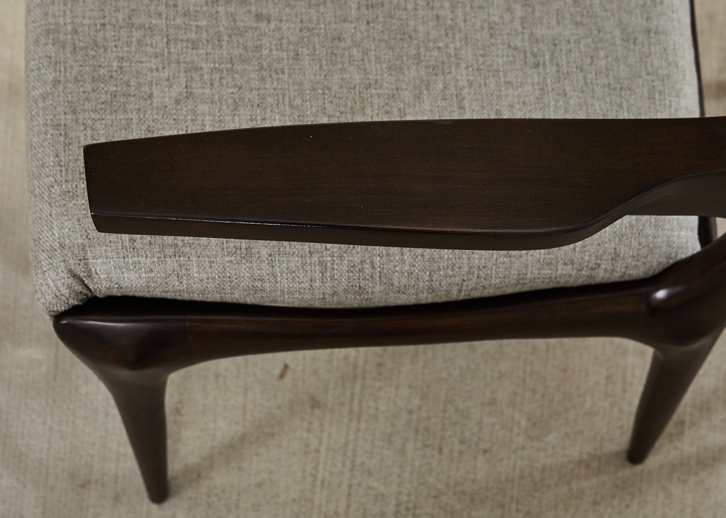 Set of Four Carlo De Carli Walnut Dining Armchairs