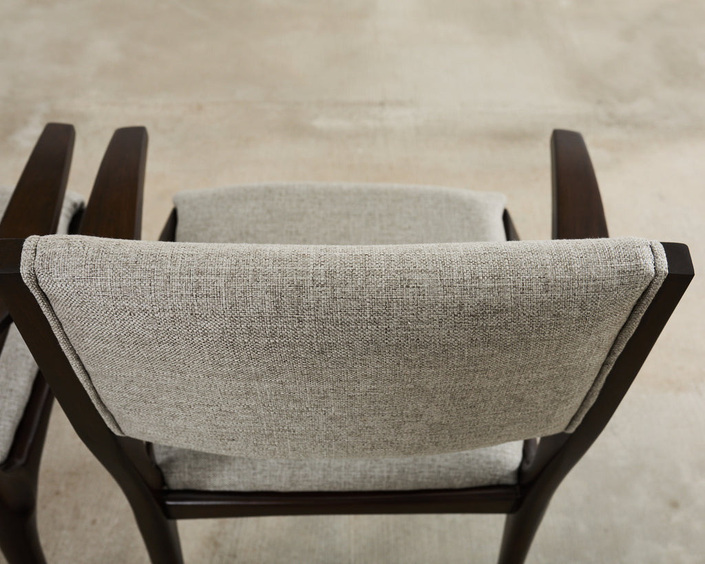 Set of Four Carlo De Carli Walnut Dining Armchairs