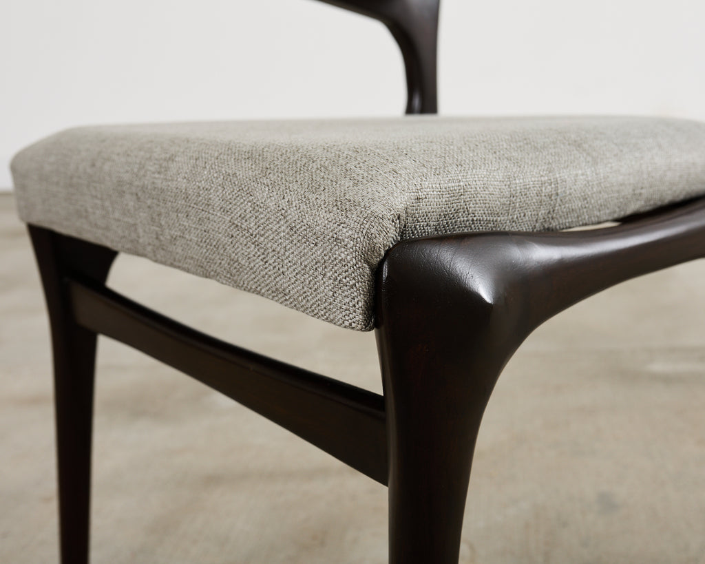 Set of Four Carlo De Carli Walnut Dining Armchairs