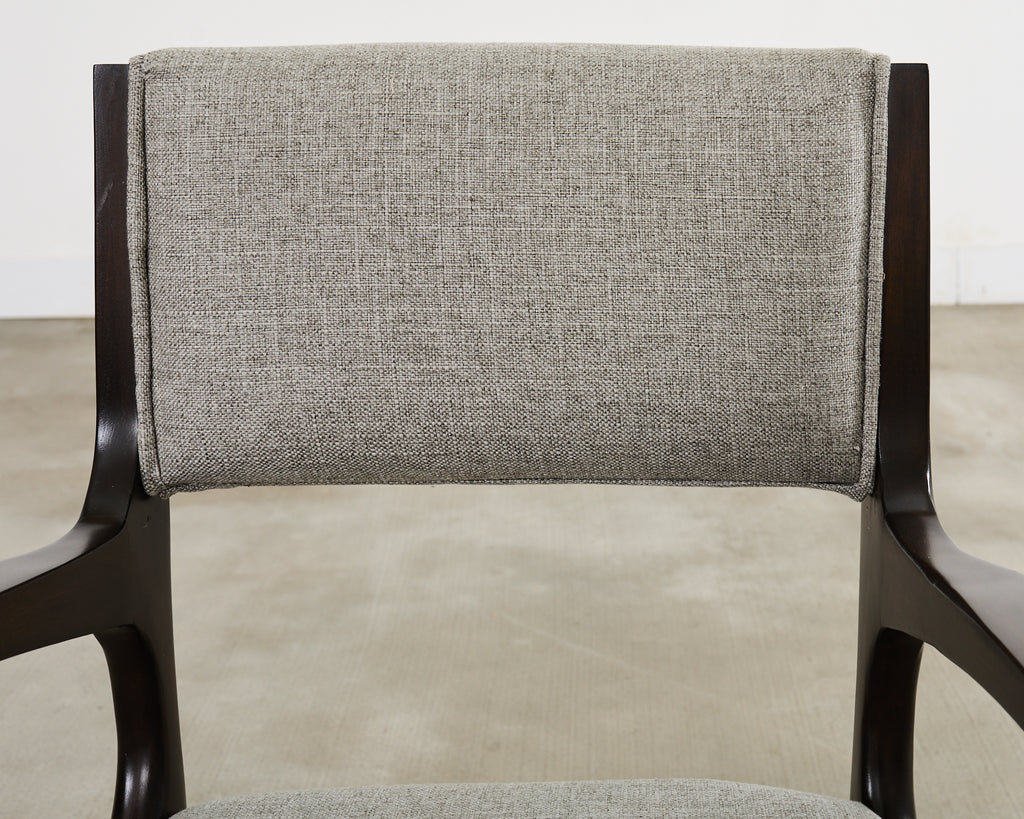 Set of Four Carlo De Carli Walnut Dining Armchairs