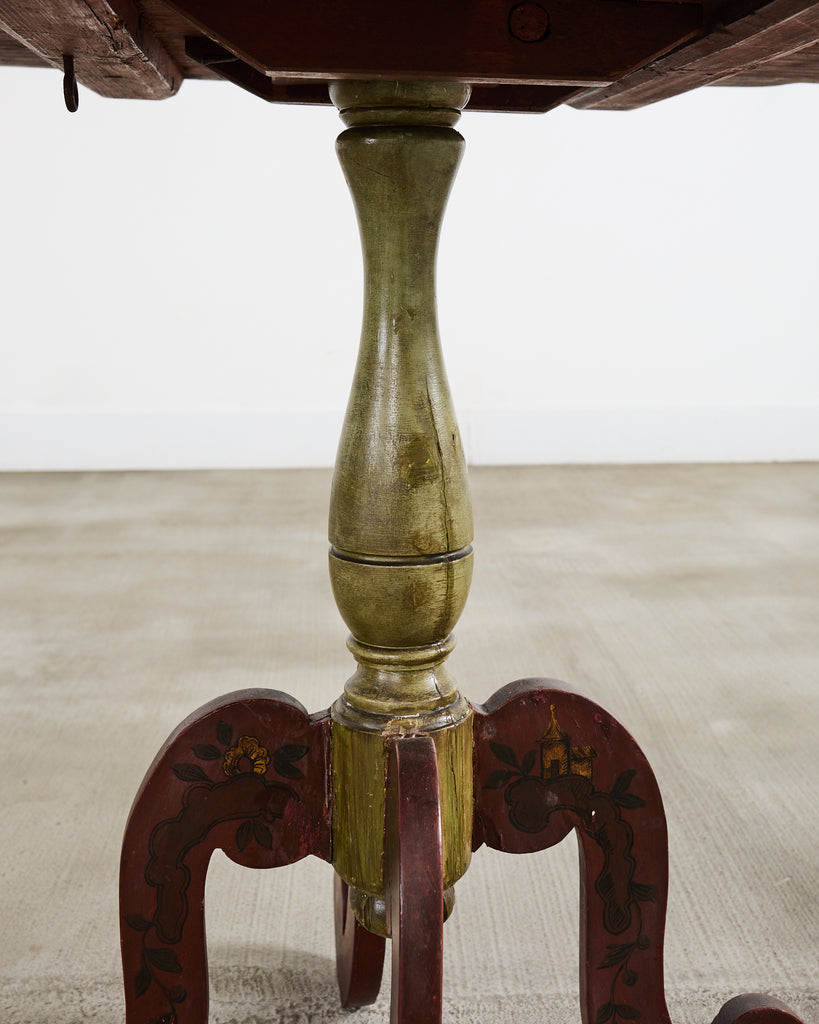 18th Century Italian Baroque Painted Chinoiserie Tilt Top Center Table