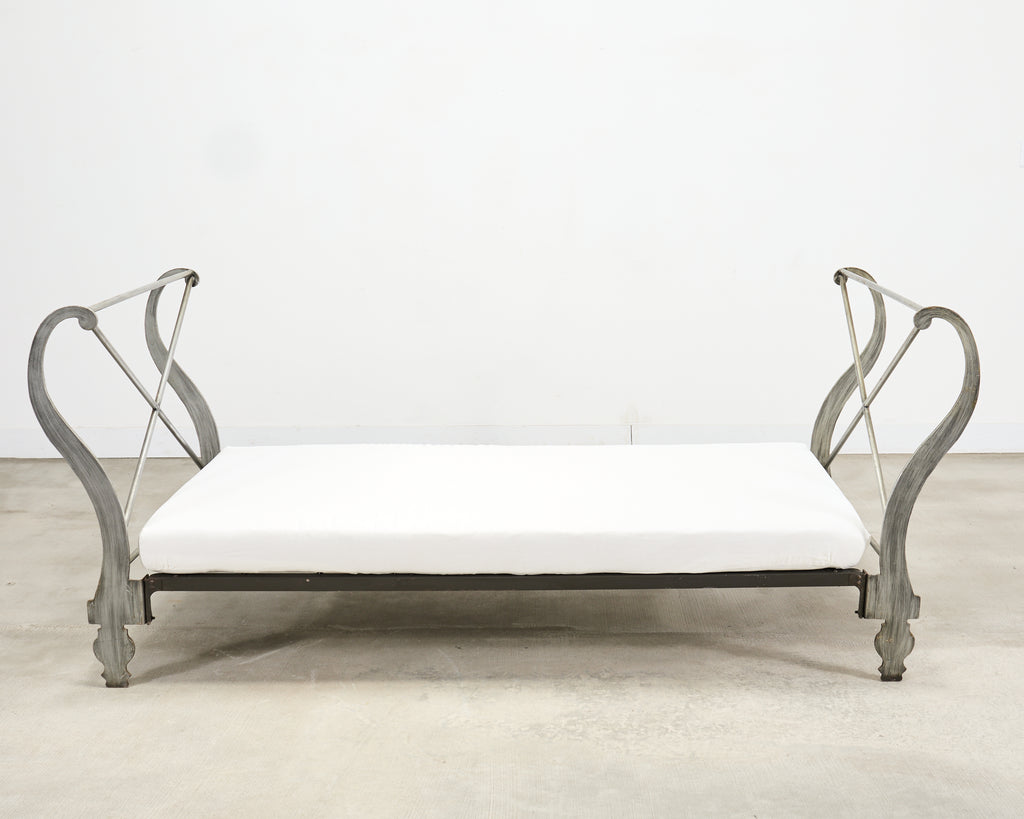French Neoclassical Directoire Style Iron Sleigh-Form Daybed