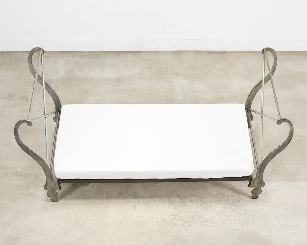 French Neoclassical Directoire Style Iron Sleigh-Form Daybed