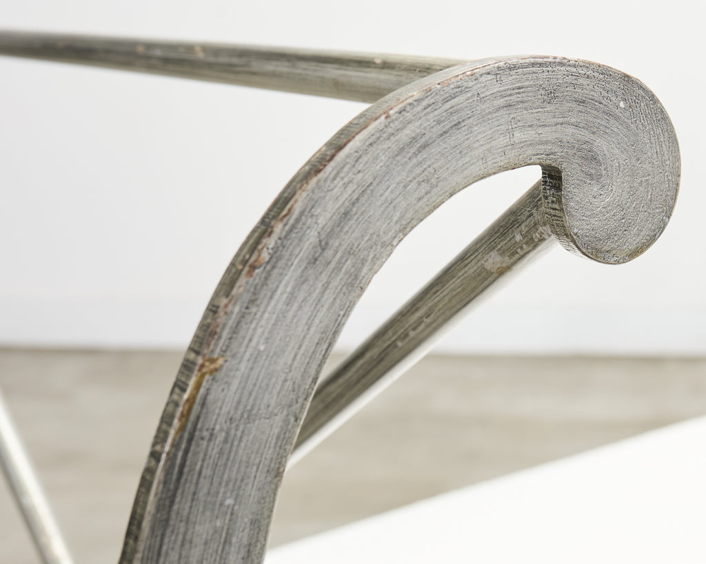 French Neoclassical Directoire Style Iron Sleigh-Form Daybed
