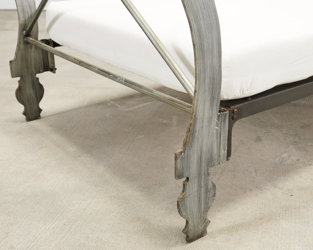 French Neoclassical Directoire Style Iron Sleigh-Form Daybed