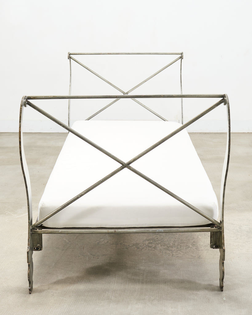 French Neoclassical Directoire Style Iron Sleigh-Form Daybed