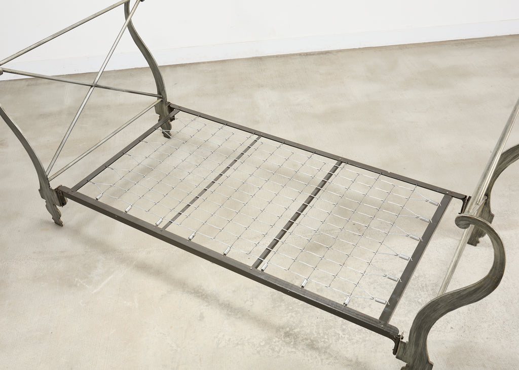 French Neoclassical Directoire Style Iron Sleigh-Form Daybed