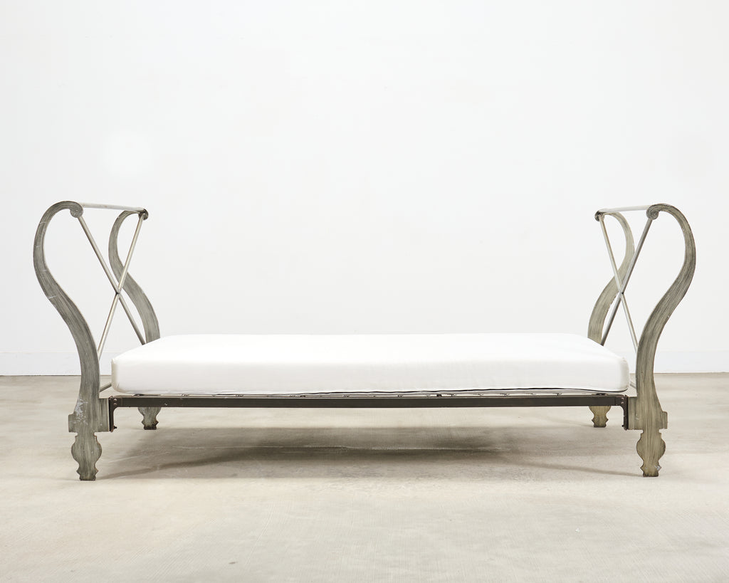 French Neoclassical Directoire Style Iron Sleigh-Form Daybed