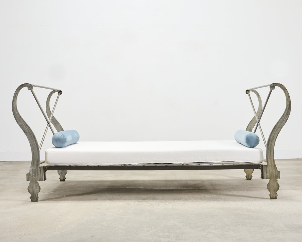 French Neoclassical Directoire Style Iron Sleigh-Form Daybed