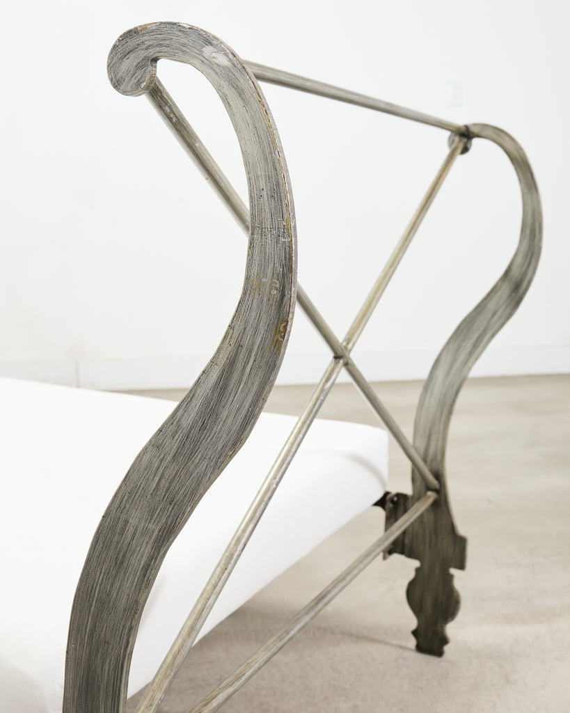 French Neoclassical Directoire Style Iron Sleigh-Form Daybed