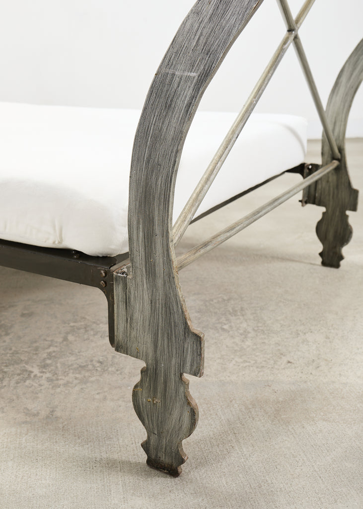 French Neoclassical Directoire Style Iron Sleigh-Form Daybed