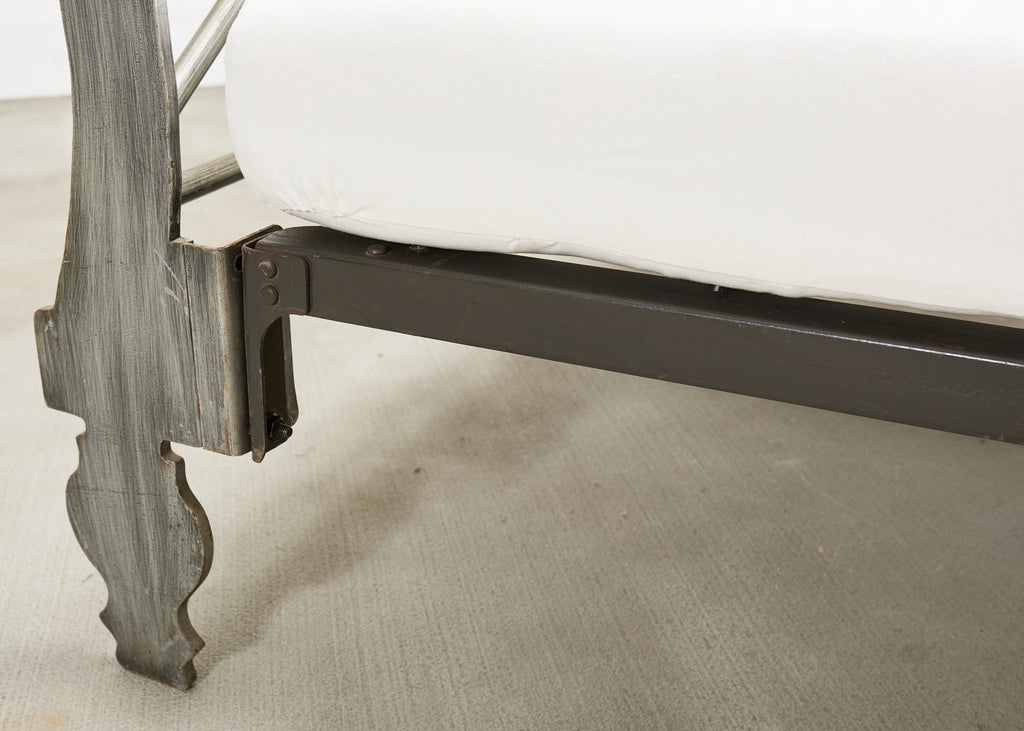 French Neoclassical Directoire Style Iron Sleigh-Form Daybed