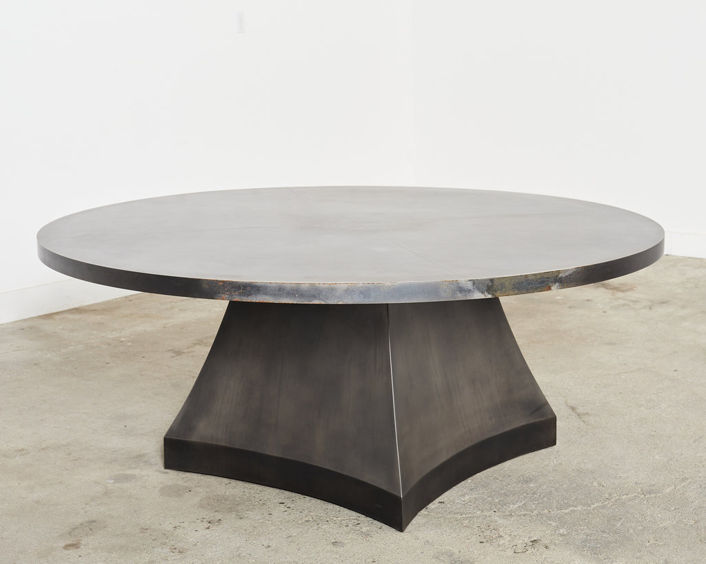 Sally Sirkin Lewis Round Iron Pedestal Dining Center Table