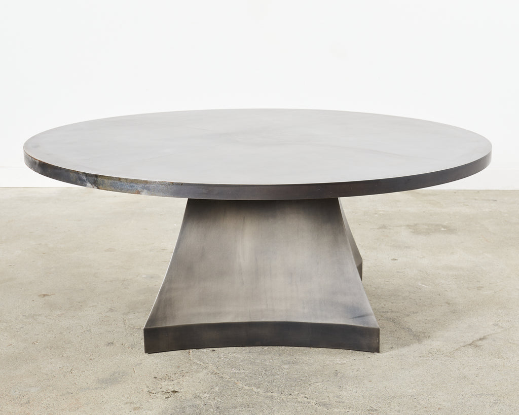 Sally Sirkin Lewis Round Iron Pedestal Dining Center Table