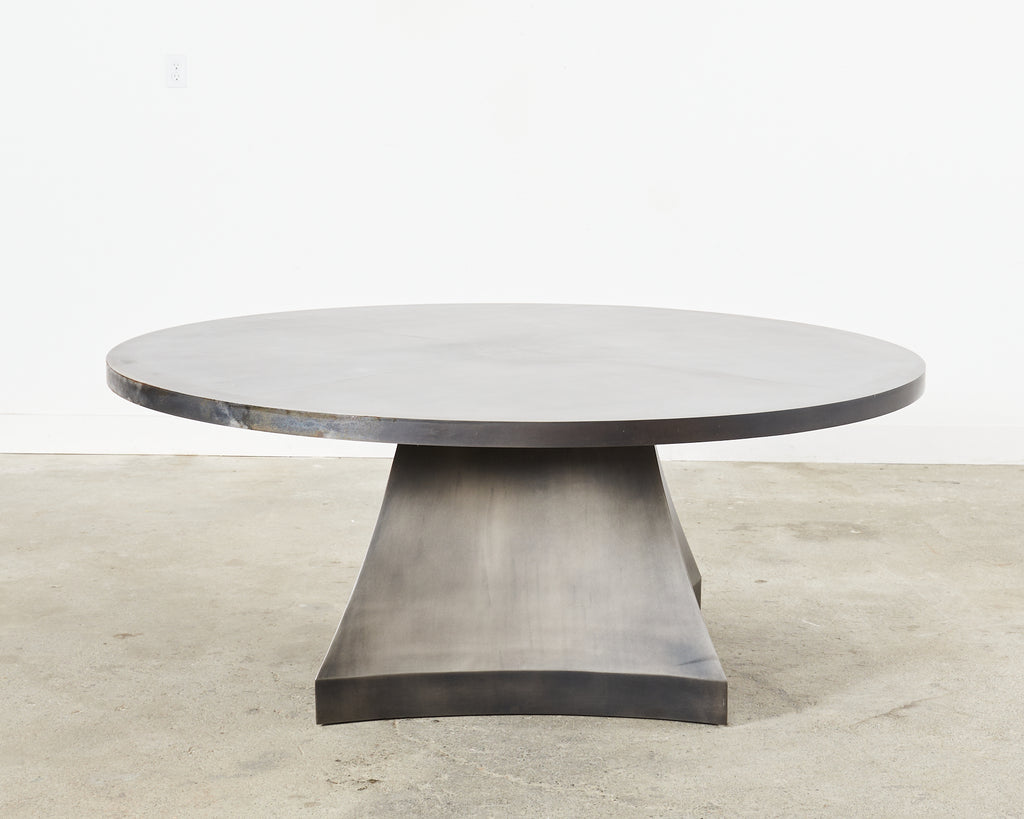 Sally Sirkin Lewis Round Iron Pedestal Dining Center Table