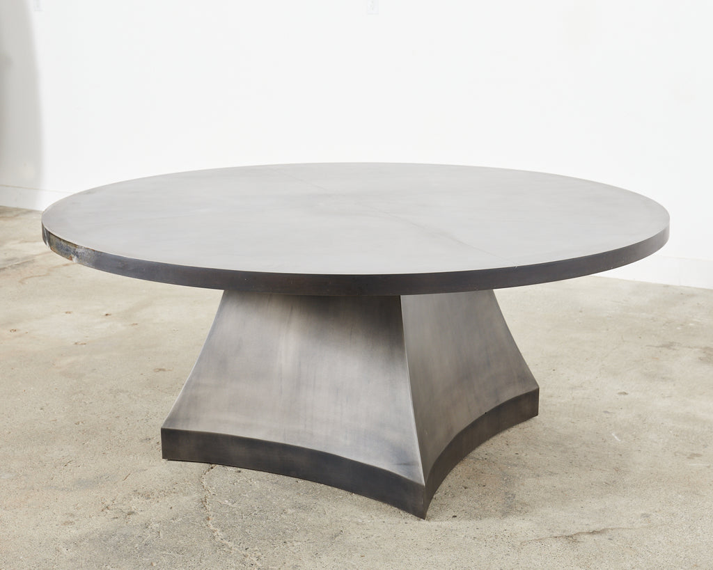 Sally Sirkin Lewis Round Iron Pedestal Dining Center Table