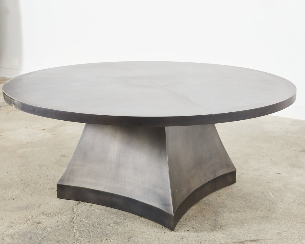 Sally Sirkin Lewis Round Iron Pedestal Dining Center Table