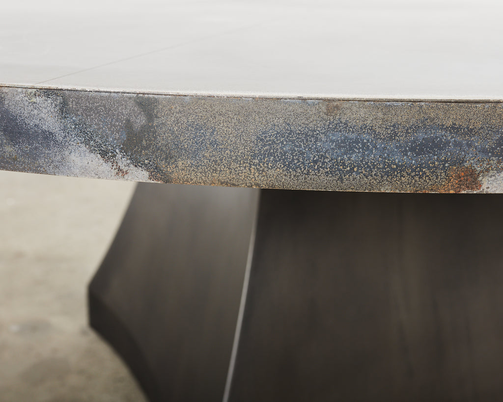 Sally Sirkin Lewis Round Iron Pedestal Dining Center Table