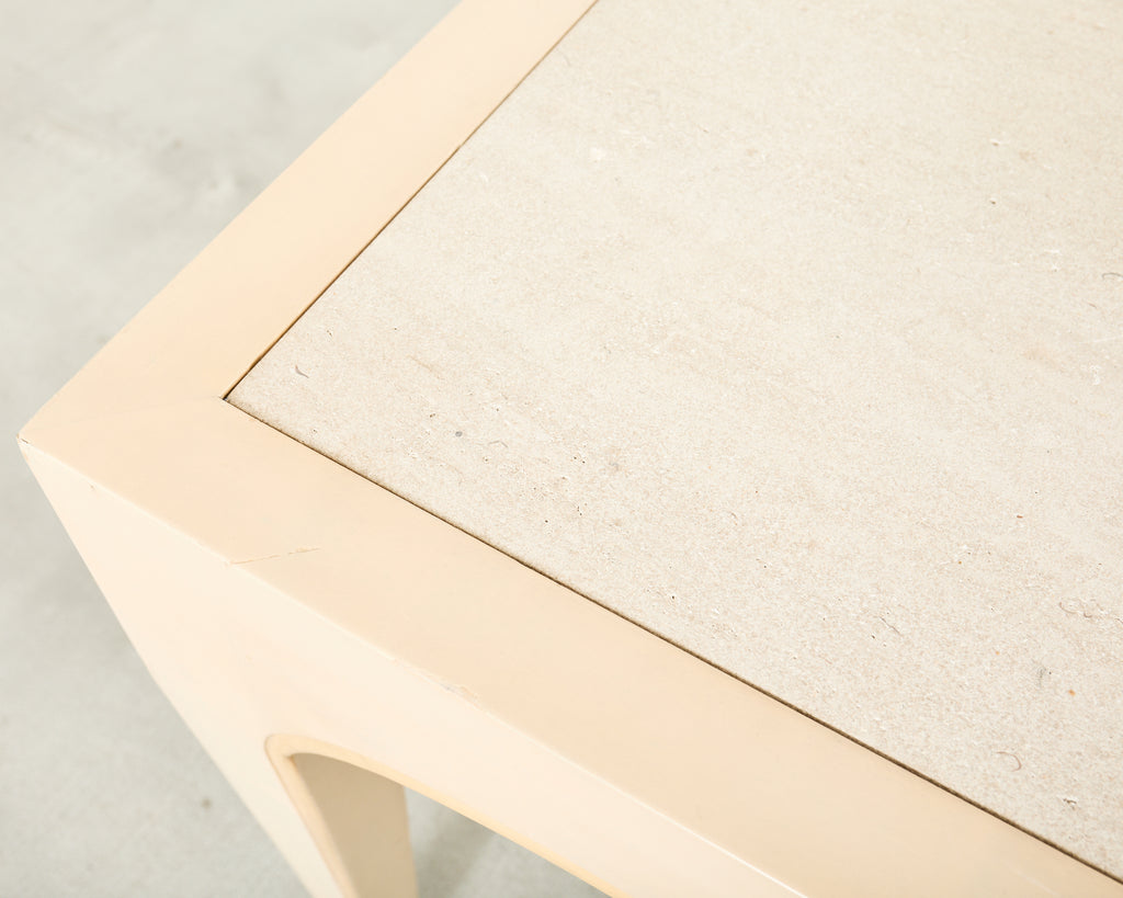 Sally Sirkin J. Robert Scott Travertine Snail Console Table