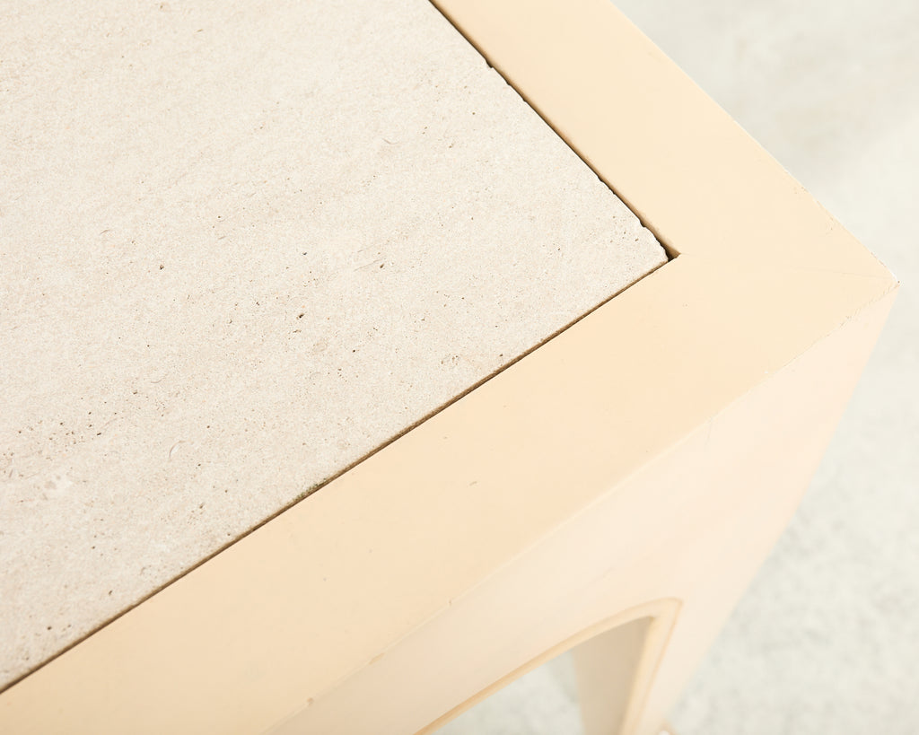 Sally Sirkin J. Robert Scott Travertine Snail Console Table