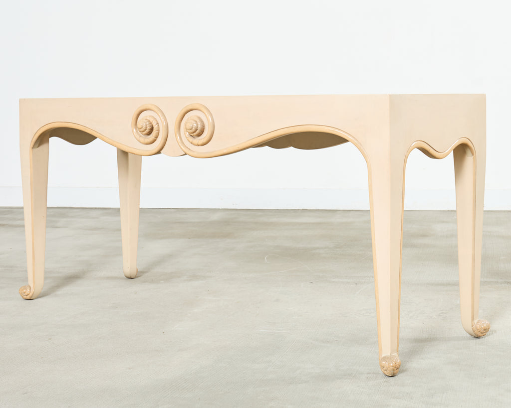 Sally Sirkin J. Robert Scott Travertine Snail Console Table