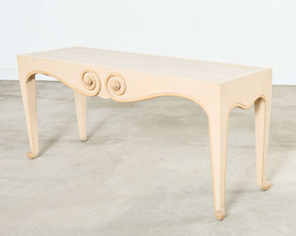 Sally Sirkin J. Robert Scott Travertine Snail Console Table