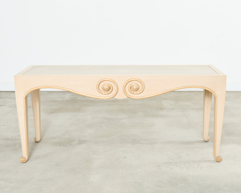Sally Sirkin J. Robert Scott Travertine Snail Console Table