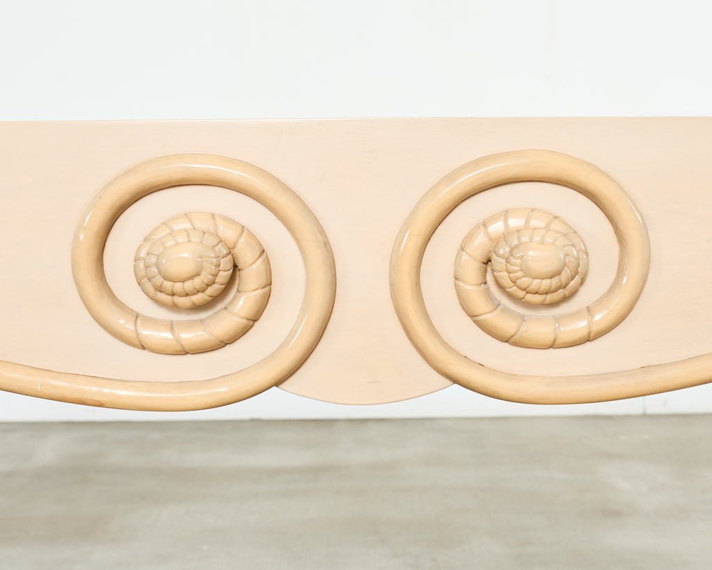 Sally Sirkin J. Robert Scott Travertine Snail Console Table