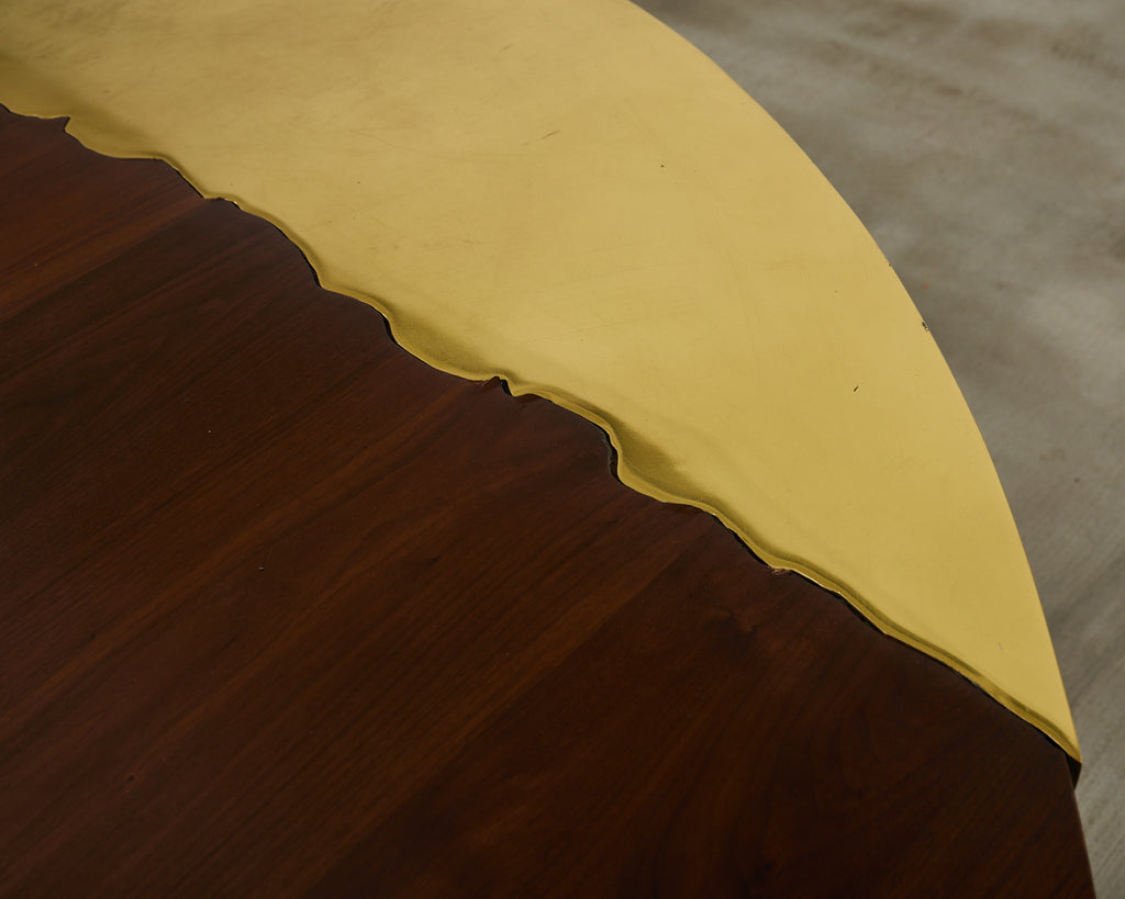 JP Molyneux Studio Walnut Brass Dining Center Table