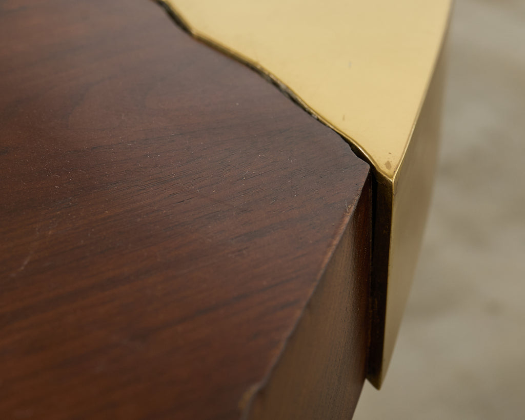 JP Molyneux Studio Walnut Brass Dining Center Table
