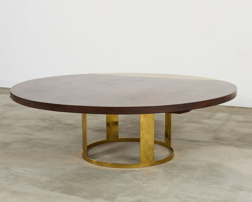 JP Molyneux Studio Walnut Brass Dining Center Table